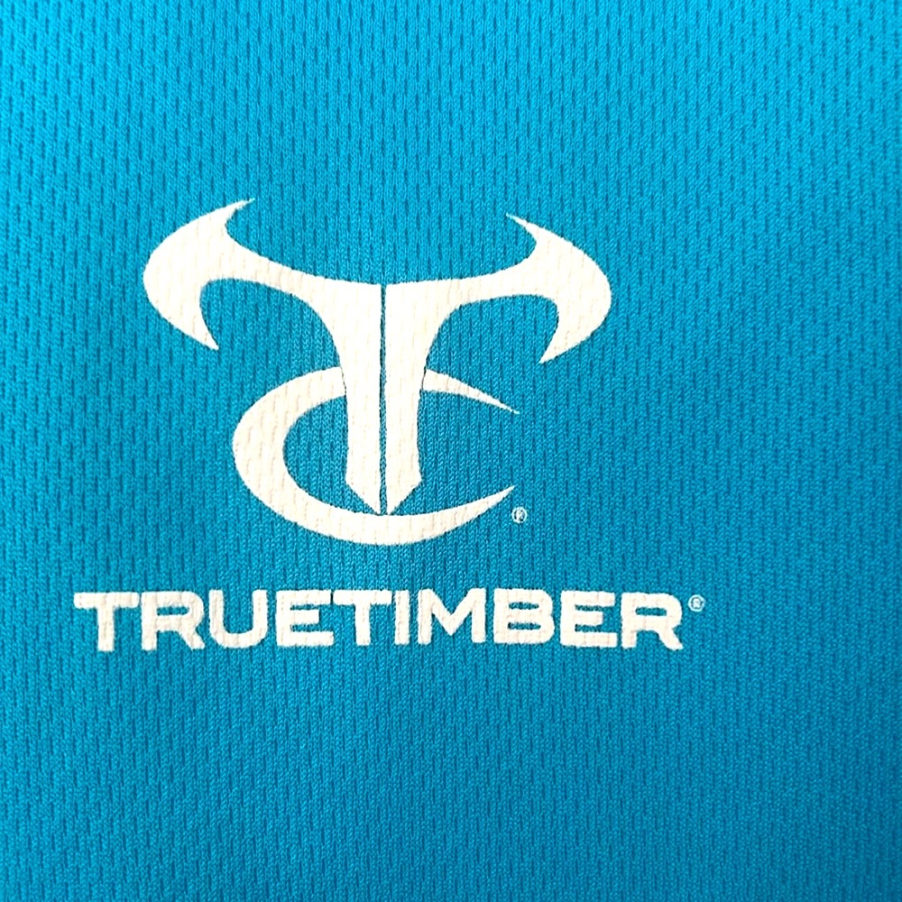 TRUETIMBER MENS SIZE SM Blue DRI FIT T-SHIRT.